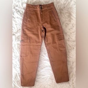 MAVI ELSIE CARGO High Rise Cinnamon Color Denim Pants Size 27 Women's NWT